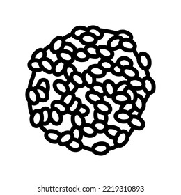 barley grain pile peeled line icon vector. barley grain pile peeled sign. isolated contour symbol black illustration