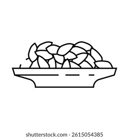barley grain pile unpeeled line icon vector. barley grain pile unpeeled sign. isolated contour symbol black illustration