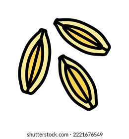 barley grain unpeeled color icon vector. barley grain unpeeled sign. isolated symbol illustration