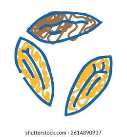 barley grain unpeeled doodle icon sketch vector. barley grain unpeeled sign. isolated symbol illustration