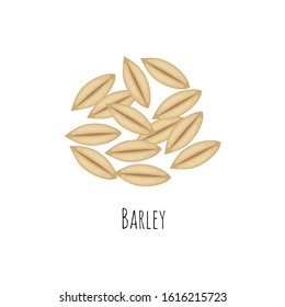 Barley grain vector illustration in a flat cartoon style isolated on white background.