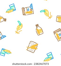 ilustración de línea delgada del vector de trigo de grano de cebada