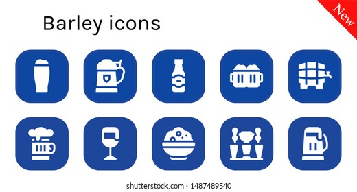 barley icon set. 10 filled barley icons.  Collection Of - Beer, Beers, Rice, Beer tap