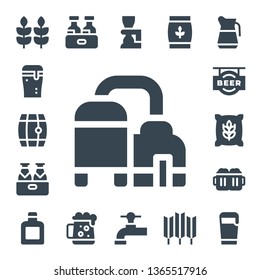 barley icon set. 17 filled barley icons.  Collection Of - Wheat, Beer, Beers, Whisky, Dark beer, Beer tap