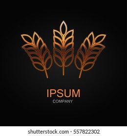Barley icon. Vector Illustration. Design logo element. Isolated on black background.