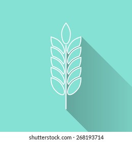 Barley icon, vector illustration, flat design.