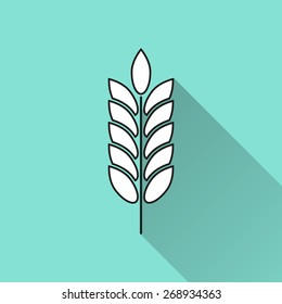 Barley icon, vector illustration, flat design.