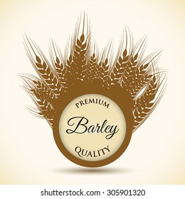Barley icons on tan background, vector illustration, EPS 10