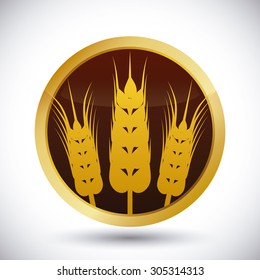 Barley icons on white background, vector illustration, EPS 10