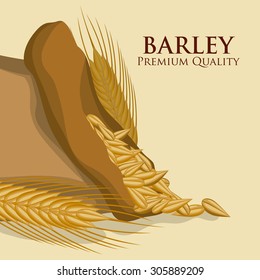 Barley icons on white background, vector illustration, EPS 10