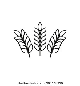 Barley  line icon  on white background. Vector illustration.