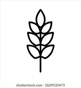 Barley object icon design black and white with bold outline 