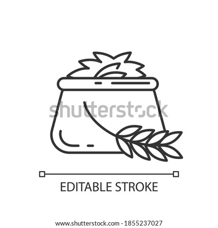Barley pixel perfect linear icon. Healthy food components. Organic grains types. Thin line customizable illustration. Contour symbol. Vector isolated outline drawing. Editable stroke