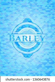 Barley realistic light blue mosaic emblem