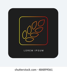 Barley Red & Orange gradient attractive line thin icon / logo design