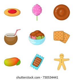 Barley sugar icons set. Cartoon set of 9 barley sugar vector icons for web isolated on white background