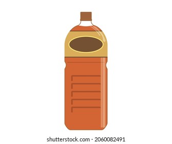 Barley tea PET bottle. Vector illustration.