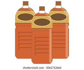 Barley tea PET bottle. Vector illustration.