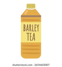 Barley tea plastic bottle illustration material 