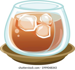 Barley tea,Japanese summer traditional icon illustration vector image