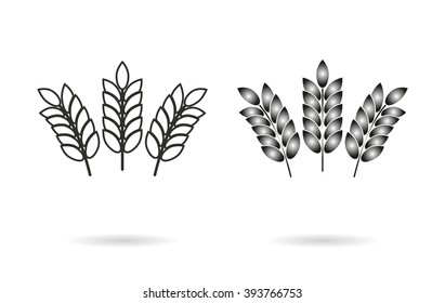 Barley   vector icon. Black  illustration isolated on white  background for graphic and web design.