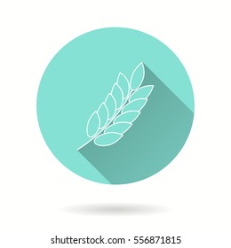 Barley vector icon with long shadow. Illustration isolated for graphic and web design.
