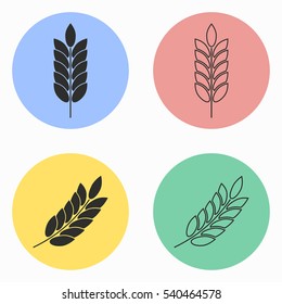 Barley vector icons set. Illustration isolated for graphic and web design.