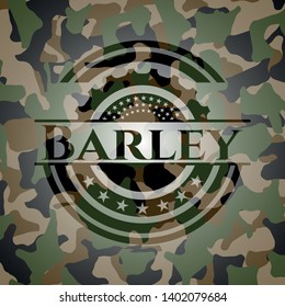 Barley written on a camouflage texture. Vector Illustration. Detailed.