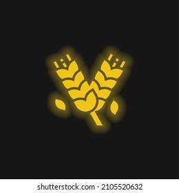 Barley yellow glowing neon icon