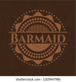 Barmaid retro wood emblem