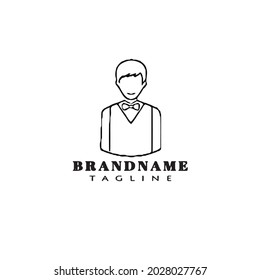 barman cartoon logo icon design template modern black vector