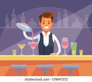 Barman with drinks
