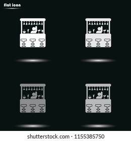 Barman flat grayscale vector illustration. Bar icon.