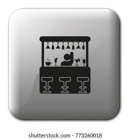 Barman flat vector illustration. Bar icon.