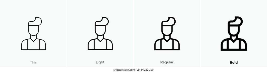 barman icon. Thin, Light Regular And Bold style design isolated on white background