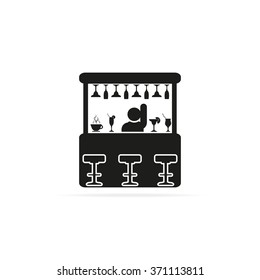 Barman illustration. Bar flat vector icon.