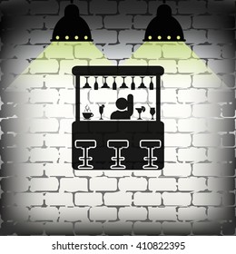 Barman illustration. Bar icon.
