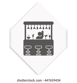 Barman illustration. Bar icon. 