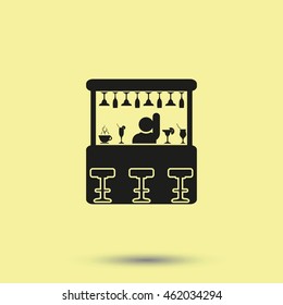 Barman illustration. Bar icon. 