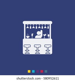 Barman illustration. Bar icon. 