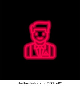 Barman red glowing neon ui ux icon. Glowing sign logo vector