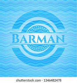 Barman water badge background.