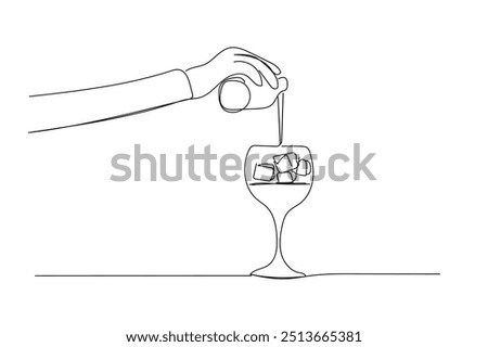Barmen making cocktail. Bartender, barman, barista pouring drink. One line drawing style. Hand drawn vector illustration. Cheers toast festive decoration for holidays, romantic Valentine's Day design.
