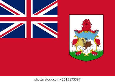 Barmuda Island flag pattern background. Realistic national flag design. Abstract vector template.
