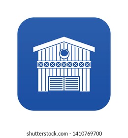 Barn for animals icon digital blue for any design isolated on white vector illustration