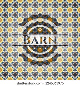 Barn arabic style emblem. Arabesque decoration.