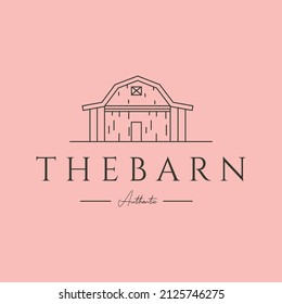 The barn authentic line art logo vector symbol illustration design