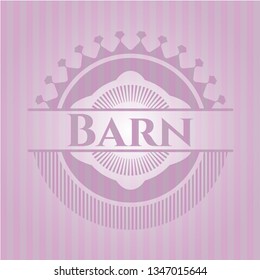 Barn badge with pink background