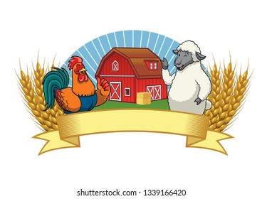 barn with blank space banner
