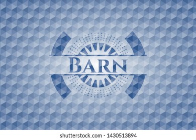 Barn blue polygonal emblem. Vector Illustration. Detailed.